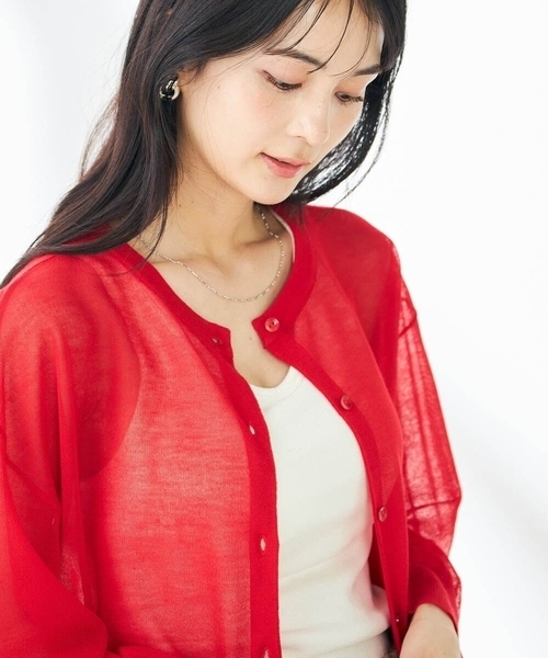 a.v.v カーディガン 「2WAY」シアークルーネックカーディガン
