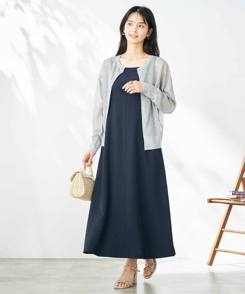 a.v.v カーディガン 「2WAY」シアークルーネックカーディガン