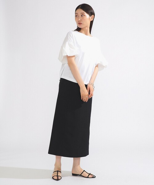 Demi-Luxe BEAMS スカート ダブルクロス セミタイトスカート
