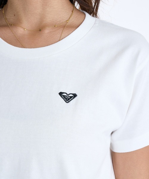 ロイヤルギャル RöE ロゴ入り ホワイトTシャツ ROXY（ロキシー） tシャツ 半袖 HISTORICAL LOGO LINE /ロキシーバック