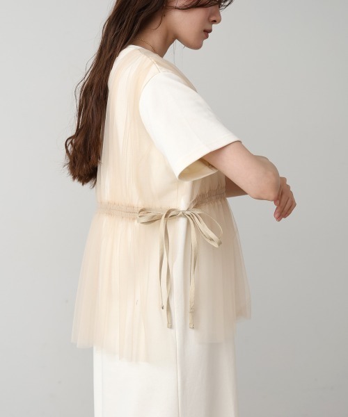 BAB ワンピース 「S・Mサイズ展開」チュールドッキング