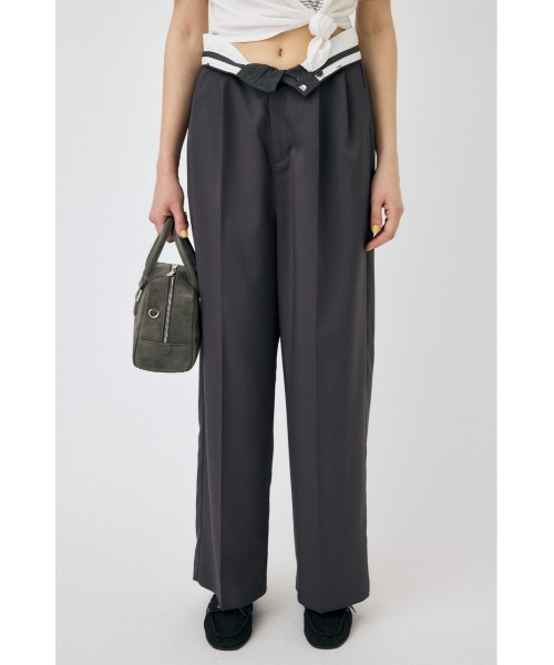 MOUSSY（マウジー） スラックス パンツ TUCK トラウザー レディース