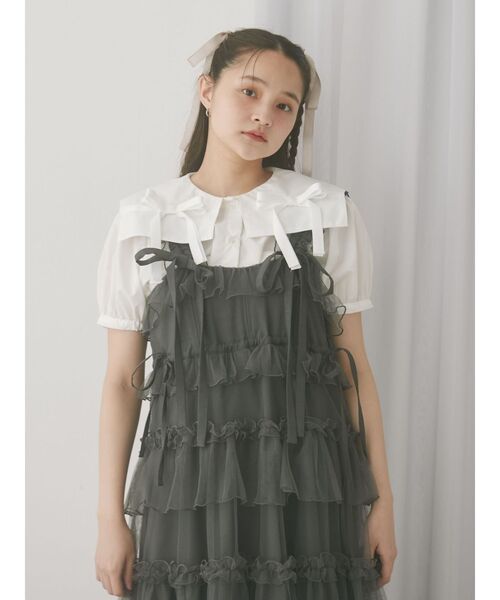 【merry jenny】チュールドロストロングワンピース<お値下げ不可> merry jenny ワンピース チュールドロストロングワンピース