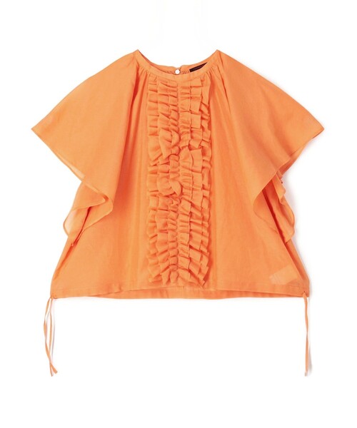 ブラウス シャツ コットンシルクシャンブレー ラッフルブラウス レディース TOMORROWLAND collection ブラウス シャツ コットンシルク