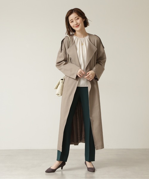 「NATURAL BEAUTY BASIC」 トレンチコート SMALL マスタード レディース_画像2