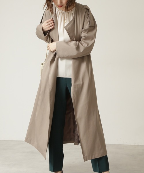 「NATURAL BEAUTY BASIC」 トレンチコート SMALL マスタード レディース_画像3