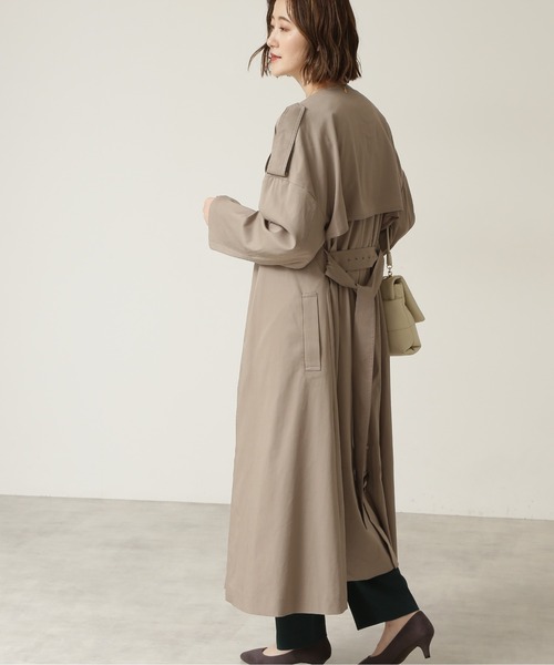 「NATURAL BEAUTY BASIC」 トレンチコート SMALL マスタード レディース_画像4