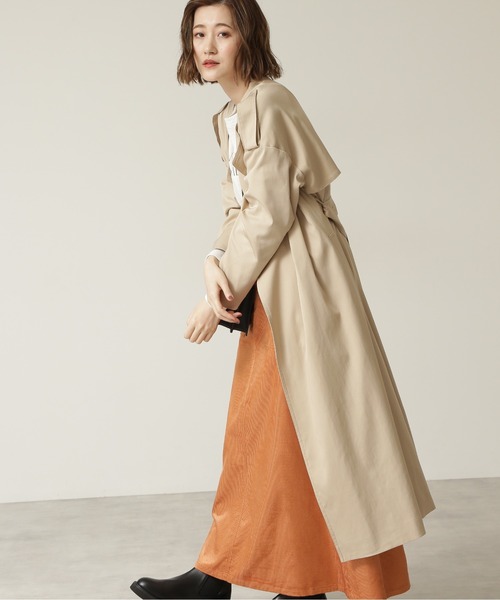 「NATURAL BEAUTY BASIC」 トレンチコート SMALL マスタード レディース_画像9