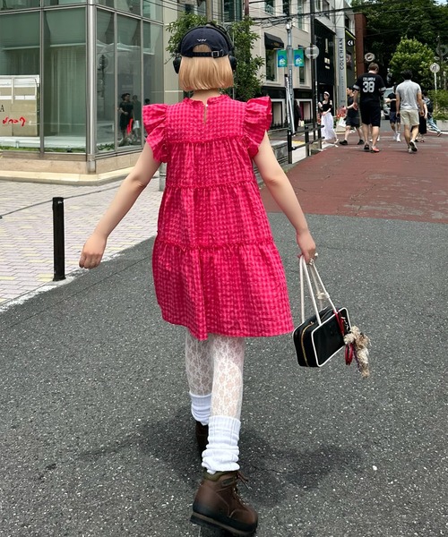 Alley Tokyo ワンピース ギンガムフリルティアードミニワンピ