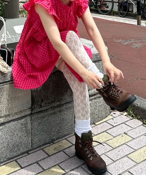 Alley Tokyo ワンピース ギンガムフリルティアードミニワンピ
