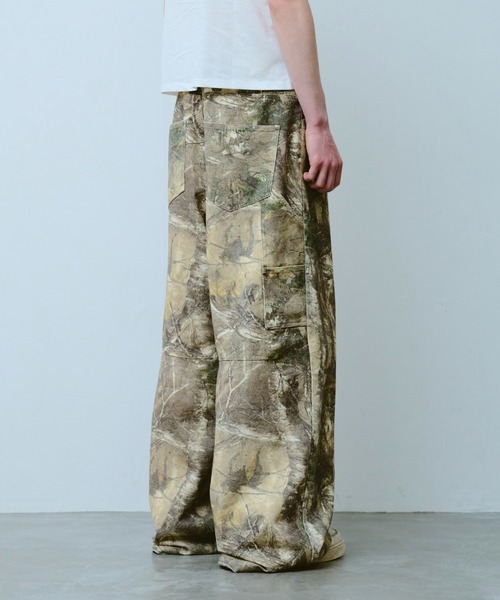 Camphor wood パンツ wide baggy real tree painter trousers