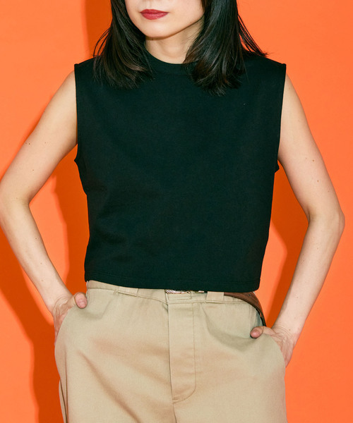 tシャツ 「THE MOOD」 ノースリーブショートTEE レディース