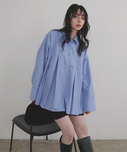 LIAN（リアン） ブラウス シャツ プリーツフレアシャツ レディース