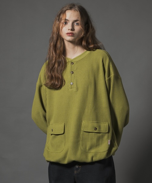 CIVVY. ヘンリーネック tシャツ Henry Waffle Top - ヘンリーワッフル
