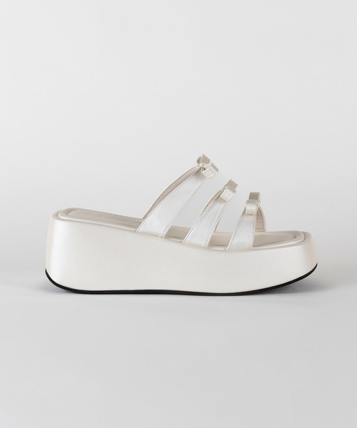 「me+em select」 ヒールサンダル 39 シルバー レディース_画像2