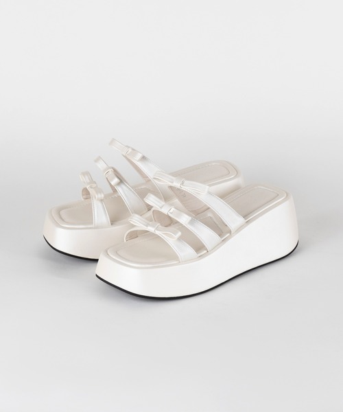 「me+em select」 ヒールサンダル 39 シルバー レディース_画像5