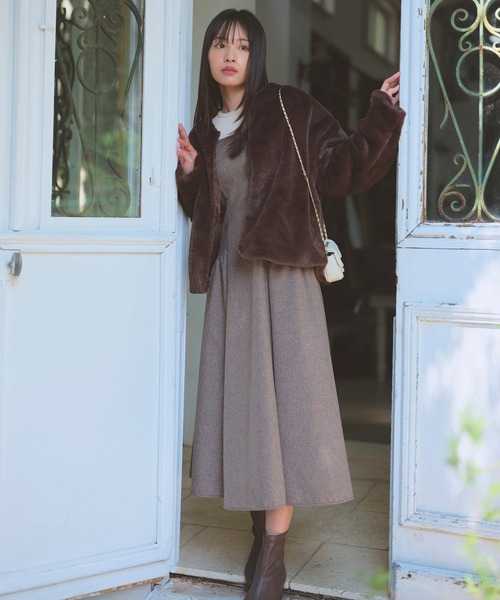 Feroux コート アウター フェイクファージャケット レディース