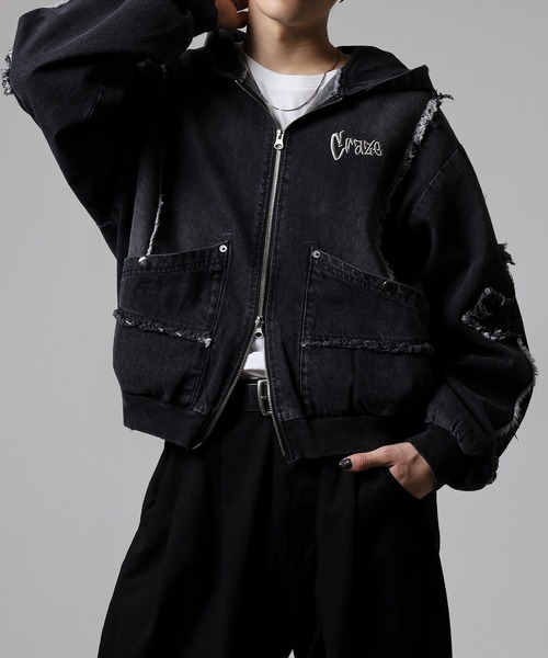 RE730 ブルゾン アウター RE730 Denim Cross デニムZIPパーカー クロス