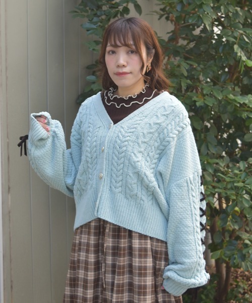 axes femme（アクシーズ ファム） カーディガン レースアップモール