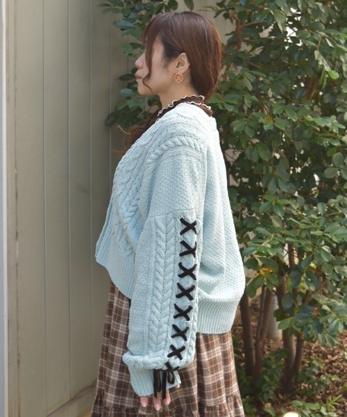 axes femme（アクシーズ ファム） カーディガン レースアップモール