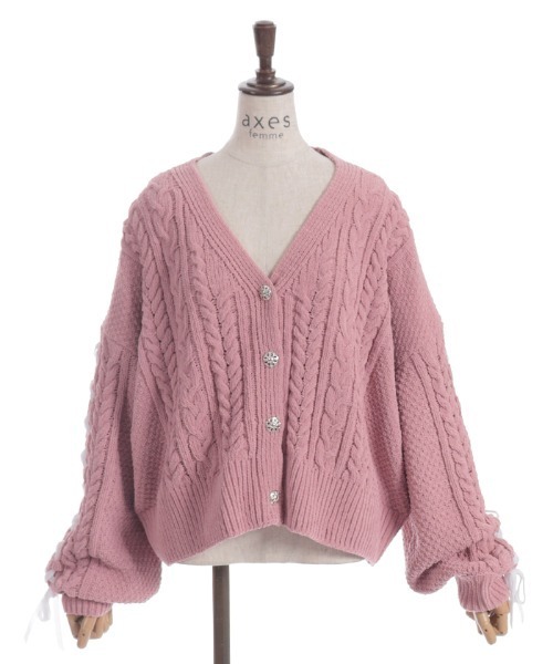 axes femme（アクシーズ ファム） カーディガン レースアップモール