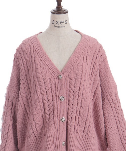 axes femme（アクシーズ ファム） カーディガン レースアップモール