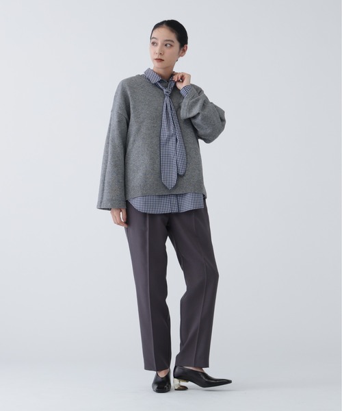 JULYNINE ネイビーニットセーター サイズF quaranciel:〈手洗い可能〉AQUA カシミヤ ミックス ドルマン ニット