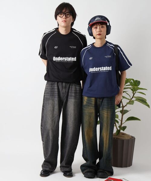 「FFEIN」 半袖Tシャツ MEDIUM ネイビー メンズ_画像4