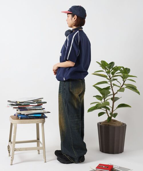 「FFEIN」 半袖Tシャツ MEDIUM ネイビー メンズ_画像9