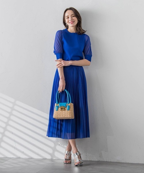 「Viaggio Blu」 半袖ニット M ネイビー レディース_画像5