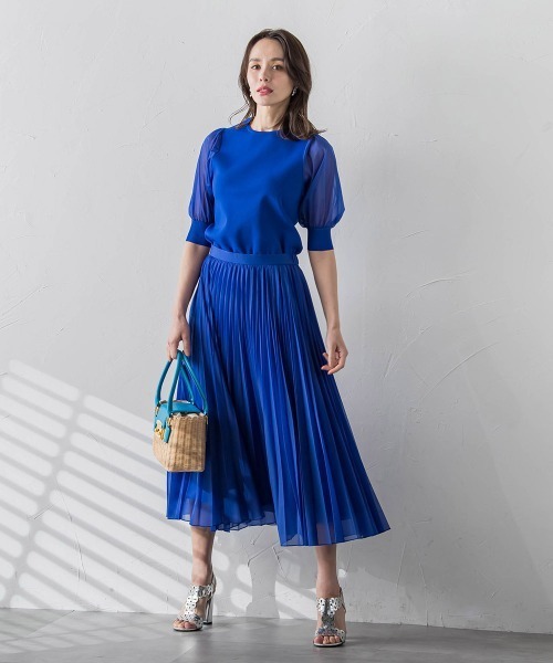 「Viaggio Blu」 半袖ニット M ネイビー レディース_画像7