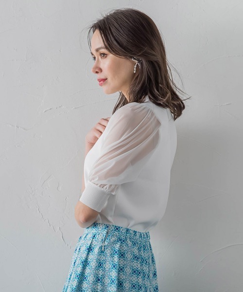 「Viaggio Blu」 半袖ニット M ネイビー レディース_画像8