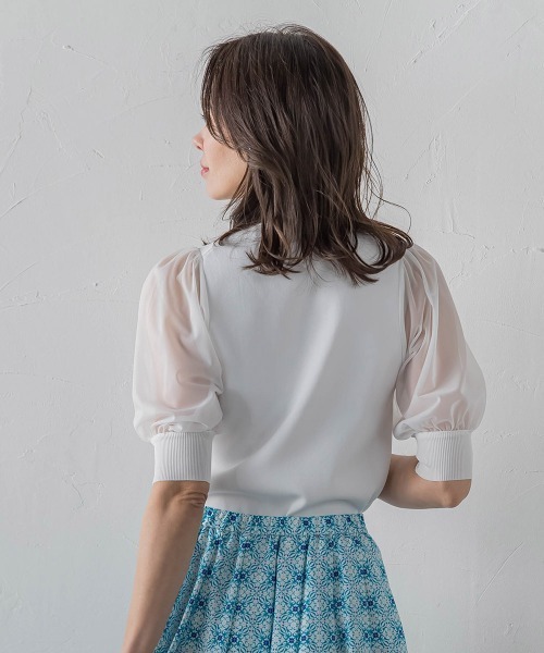 「Viaggio Blu」 半袖ニット M ネイビー レディース_画像9