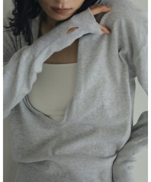 「anuke」 長袖ニット FREE チャコールグレー レディース_画像9