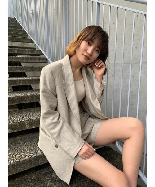 「THROW by SLY」 テーラードジャケット 1 ライトカーキ レディース_画像4