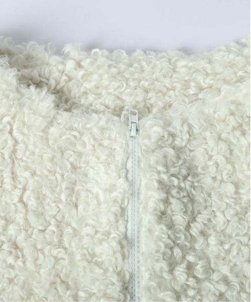 ジャケット ノーカラージャケット プードルファー レディース