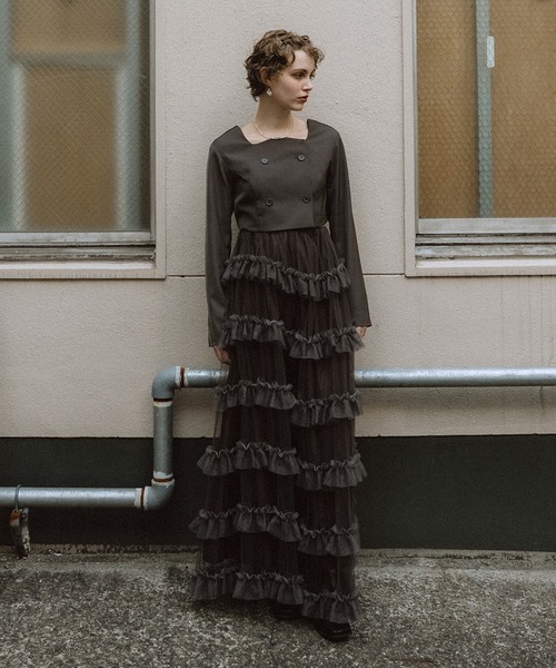 et.UNiVER ドレス Tiered tulle Skirt+JK : ZOZOTOWN Yahoo!店 - 通販