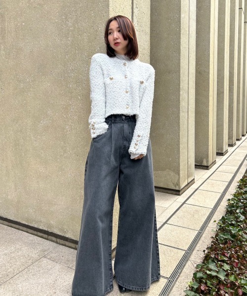 「FRAY I.D」 デニムパンツ 1 ブラック レディース_画像3