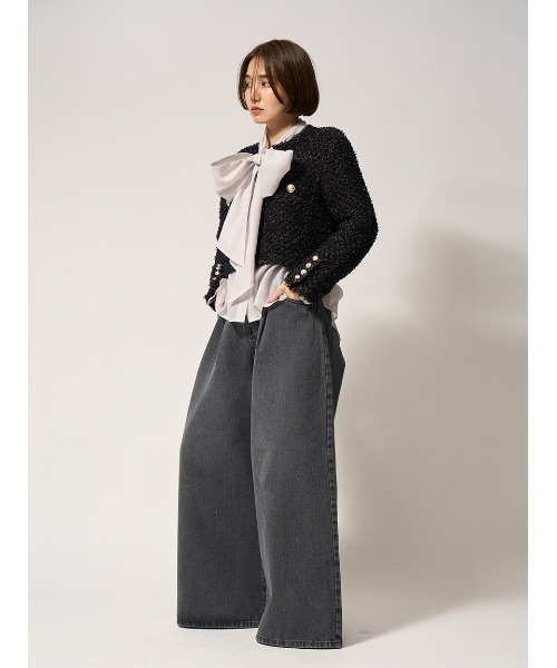 「FRAY I.D」 デニムパンツ 1 ブラック レディース_画像7