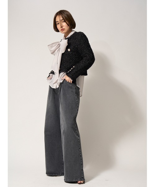 「FRAY I.D」 デニムパンツ 1 ブラック レディース_画像8
