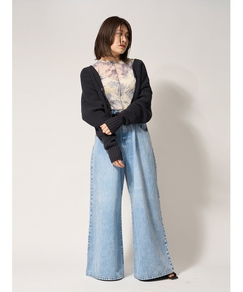 「FRAY I.D」 デニムパンツ 1 ブラック レディース_画像9