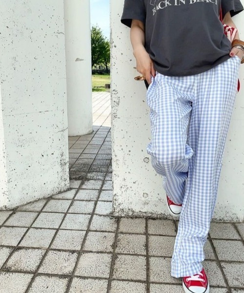 「ISOOK」 イージーパンツ FREE ブルー レディース_画像4