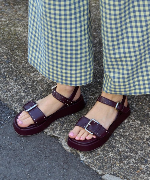 MAISON SPECIAL（メゾンスペシャル） 厚底 サンダル Studded Wide Belt