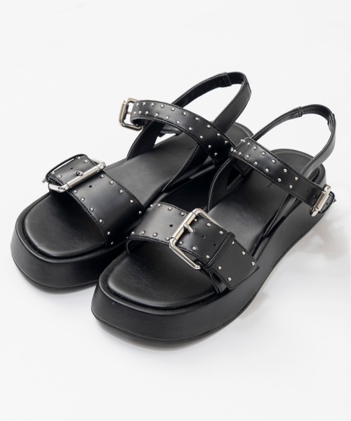 MAISON SPECIAL（メゾンスペシャル） 厚底 サンダル Studded Wide Belt