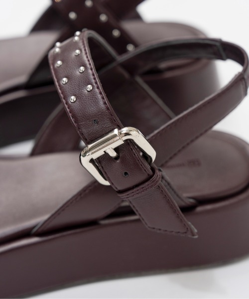 MAISON SPECIAL レザー サンダル 厚底 MAISON SPECIAL（メゾンスペシャル） 厚底 サンダル Studded Wide Belt