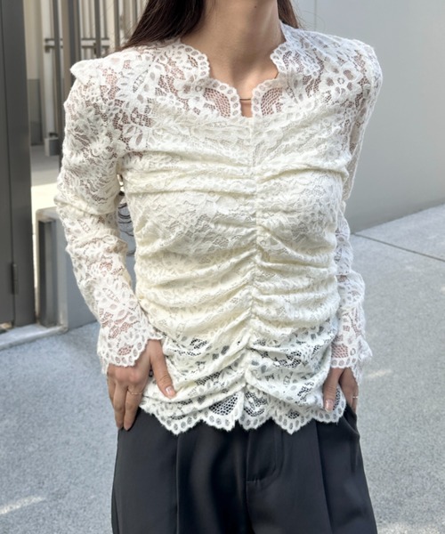 tシャツ 花柄レースVネックカットソー レディース : ZOZOTOWN Yahoo!店