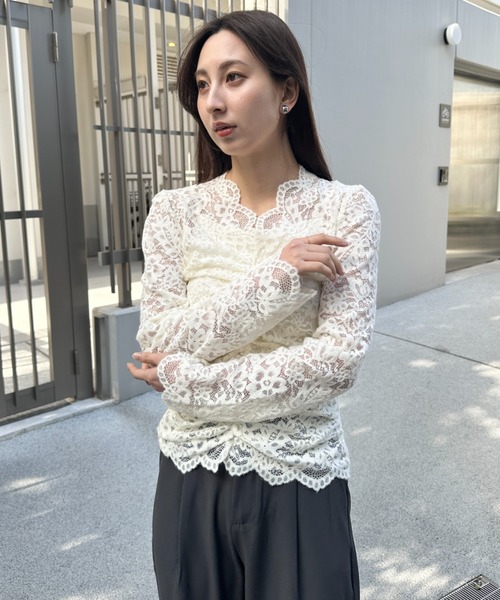 tシャツ 花柄レースVネックカットソー レディース : ZOZOTOWN Yahoo!店