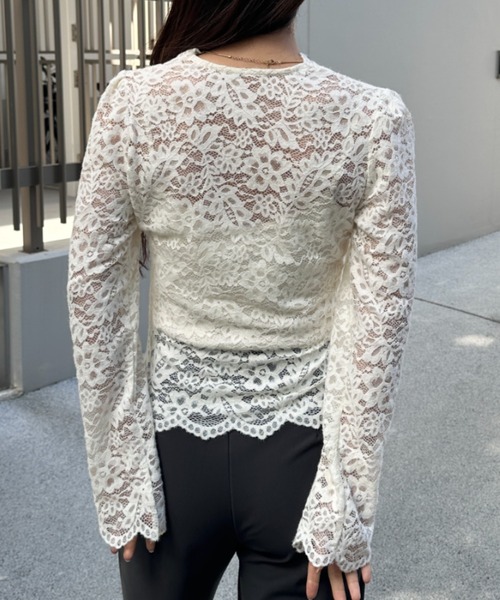 tシャツ 花柄レースVネックカットソー レディース : ZOZOTOWN Yahoo!店