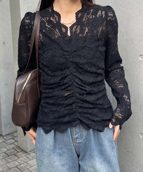tシャツ 花柄レースVネックカットソー レディース : ZOZOTOWN Yahoo!店