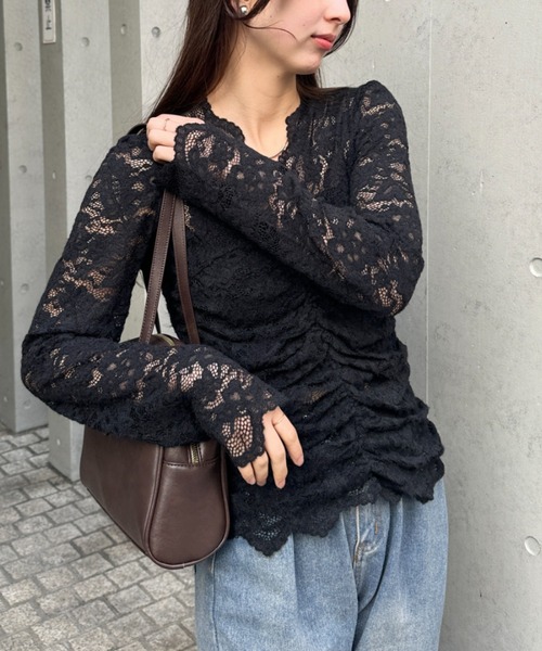 tシャツ 花柄レースVネックカットソー レディース : ZOZOTOWN Yahoo!店